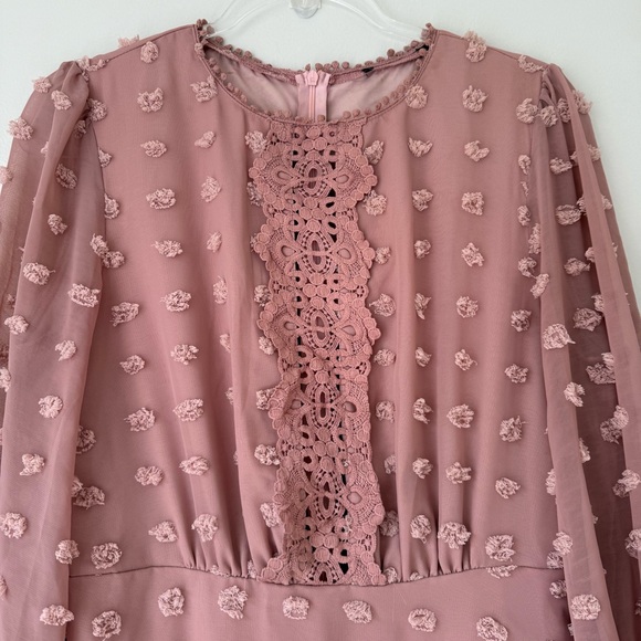 Textured Mauve Pink Dress Sz L‎ - Picture 5 of 8